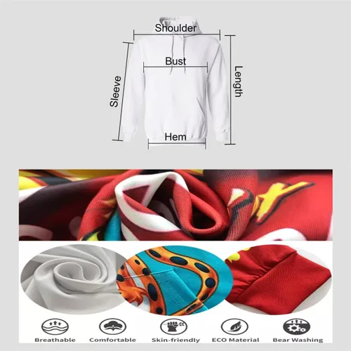 Vista 7 de Sudadera unisex con capucha personalizada con estampado 3D con bolsillo para hombres y mujeres, diseña tu propio suéter personalizado