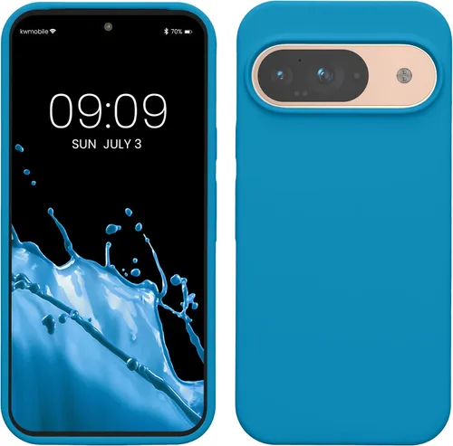 Vista 110 de kwmobile Funda Compatible con Google Pixel 6 Pro - Funda de Teléfono de Silicona TPU con Acabado Suave - Azul Caribe