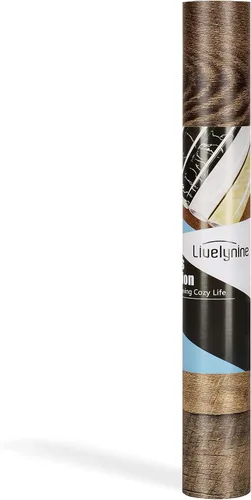 Vista 8 de Livelynine Rollo de vinilo de madera recuperada, impermeable, tablones de vinilo para despegar y pegar, tablones de madera para paredes, cocina