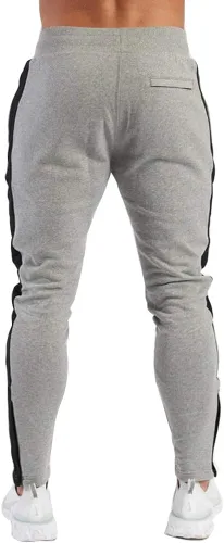 Vista 3 de PIDOGYM Pantalones deportivos ajustados para hombre, con bolsillos con cremallera