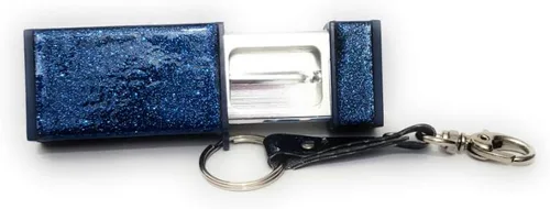 Vista 2 de Colorido brillo portátil mini bolsillo cenicero llavero con clip práctico (azul)
