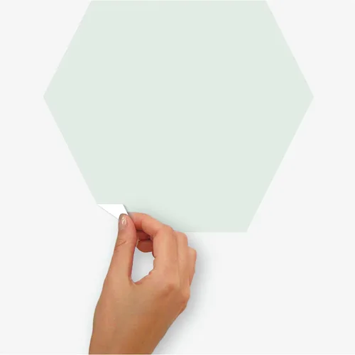 Vista 4 de RoomMates RMK4855SCM - Calcomanías hexagonales de borrado en seco para pared, color salvia claro