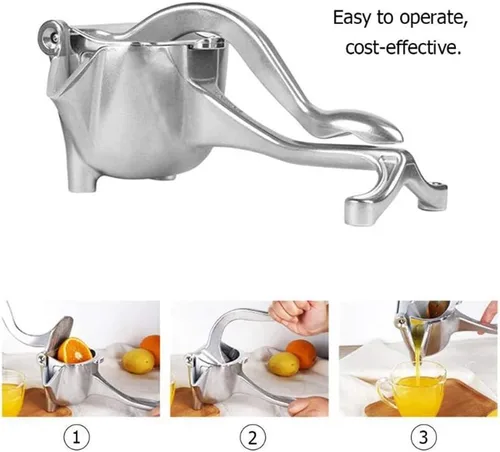 Vista 4 de Exprimidor manual de frutas de acero inoxidable Exprimidor de mano de aleación resistente portátil Exprimidor de limón naranja exprimidor de cítricos