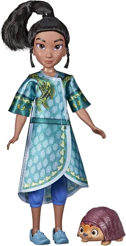 Vista 4 de Disney's Raya and The Last Dragon Young Raya y Namaari Fashion Dolls 2 unidades, ropa de muñeca de moda, juguete para niños de 3 años en adelante