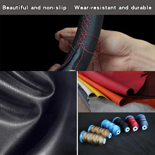 Vista 4 de Steering Wheel Covers for Nissan X-Trail Qashqai Rogue 2014-2016 Sentra Tiida, Custom Car Steering Wheel Braid Cover