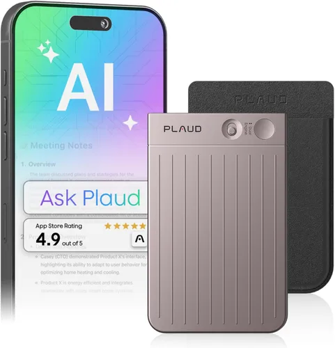 Vista 11 de Grabadora de voz AI, grabadora de voz PLAUD Note con funda, control de aplicaciones, transcribir y resumir potenciado por ChatGPT, compatible con 59