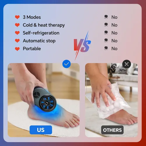 Vista 4 de Máquina portátil de terapia fría, máquina portátil de calor y crioterapia, sistema de terapia de hielo para alivio del dolor, recuperación muscular