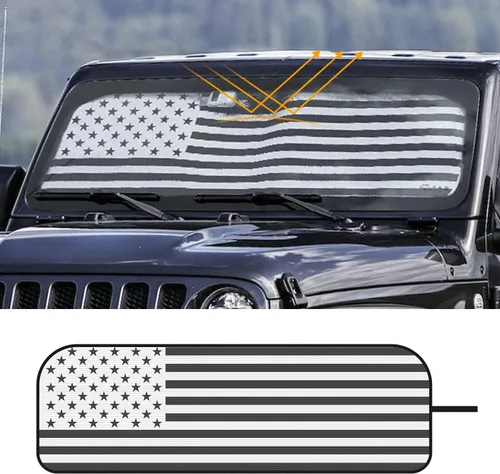 Vista 8 de Parasol para parabrisas protector térmico para Jeep Wrangler Rubicon Sahara 2018-2024 JL JLU 2/4 puertas y Gladiator JT (plateado)