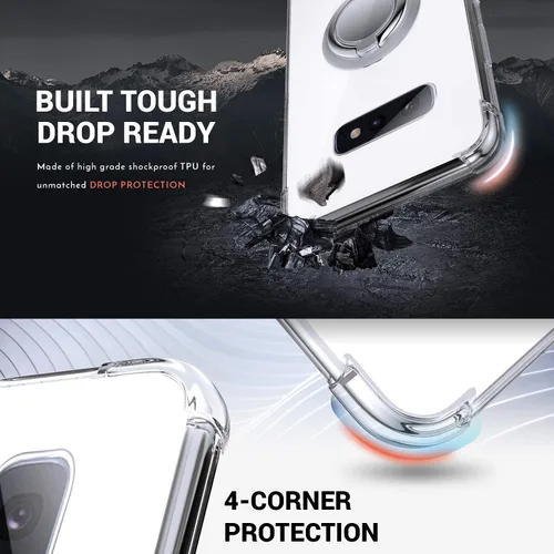 Vista 3 de Silverback Funda transparente para Galaxy S10e con soporte de anillo, amortiguador de golpes, a prueba de golpes, funda para Samsung Galaxy S10e