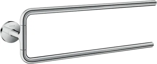Vista 3 de AXOR Universal Circular 42822340 - Toallero doble moderno de 19 pulgadas, 20 pulgadas en cromo negro cepillado Cromo cepillado negro
