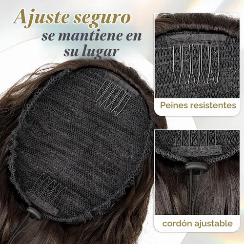 Vista 2 de KooKaStyle Extensión de cola de caballo con cordón de 26 pulgadas (66 cm) para mujeres, extensiones de cabello sintético rizado largo para uso