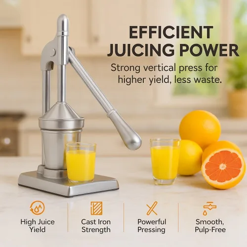 Vista 3 de Cast Iron Juice Press, Manual Press Juicer, Manual Juicer Cast Iron for Making Fresh Lemon and Orange Juice, Easy To Clean, Home and Kitchen