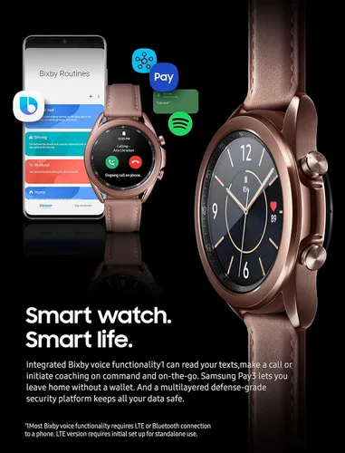 Vista 7 de Samsung Galaxy Watch 3 (1.614 pulgadas, GPS, Bluetooth) Reloj inteligente bronce místico (versión de EE. UU., ) (renovado)