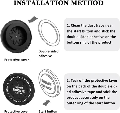 Vista 5 de carleef Cubierta de botón de arranque para automóvil, cubierta de botón de arranque para decoración de automóvil y protección de botón, accesorios