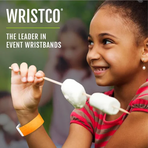 Vista 7 de 1,600 pulseras Wristco Tyvek para eventos, 8 colores (200 bandas por), paquete variado, diseño a prueba de manipulaciones que evita
