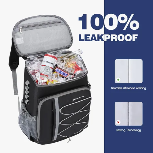 Vista 3 de Mochila enfriadora Maelstrom - Bolsa de almuerzo aislada suave a prueba de fugas para 35/50 latas, ideal para acampar, playa, senderismo y compras