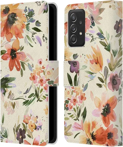 Vista 13 de Head Case Designs Officially Licensed Ninola Butterfly Nature Spring Floral Leather Wallet Case Compatible with Samsung Galaxy A53 5G (2022)