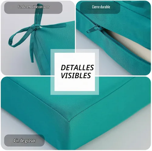 Vista 6 de idee-home Cojines impermeables para asiento de exteriores, cojines de repuesto para sofá y sillas de asiento profundo Hampton Bay, para césped Un