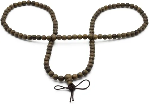 Vista 3 de Zen Dear Pulsera unisex de ébano enterrado con cuentas de oración budista de Buda