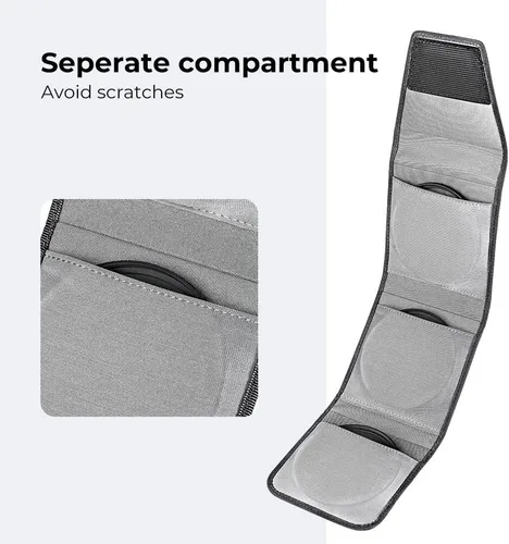 Vista 3 de K&F CONCEPT Funda para Filtro de Lente, Estuche para Filtro de Lente Profesional de 3 Bolsillos con Correa para Filtros de Fotografía, Resistente al
