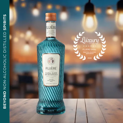 Vista 5 de FLUÈRE Mezcla botánica floral Alternativa a la ginebra Espíritu destilado sin alcohol prémium Alternativa de alcohol sin alcohol para cócteles