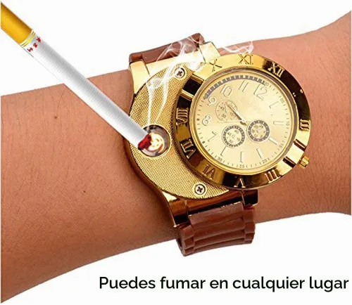 Vista 2 de Nuevo Militar USB Lighter Reloj Hombres Casual Relojes de pulsera con encendedor de cigarrillos sin llama a prueba de viento
