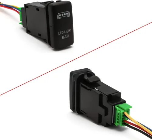 Vista 13 de x xotic tech Interruptor de botón pulsador de 4 polos de 12 V estilo fábrica con luces LED de fondo indicador para luces antiniebla, DRL, barra