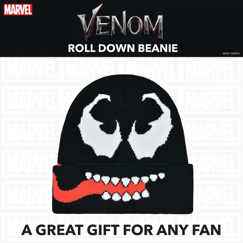 Vista 6 de Concept One Venom Intarsia - Gorro con puños enrollables, color negro, talla única, Negro