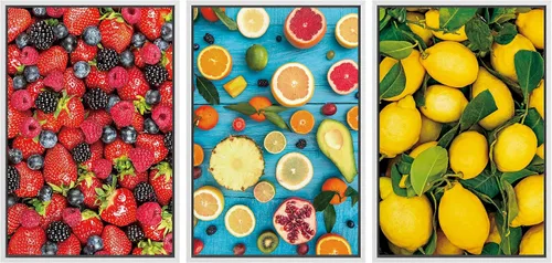 Vista 174 de wall26 Lienzo enmarcado para pared, juego de arte de hierbas, verduras y condimentos en madera, alimentos, fotografía cultural, realismo, paisaje