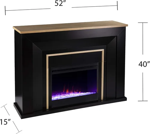 Vista 3 de SEI Furniture Cardington - Chimenea que cambia de color, negro/natural