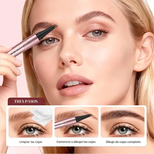 Vista 4 de Microblading - Lápiz de cejas 3D de 4 puntas, resistente al agua, de larga duración, para contornear con trazos finos, maquillaje natural de alta