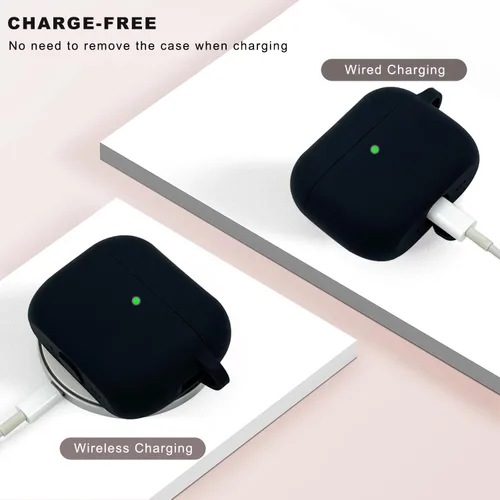 Vista 6 de KOUJAON Funda compatible con AirPods Pro 3 2025 con kit limpiador de llavero brillante, funda de silicona para auriculares inalámbricos AirPods Pro