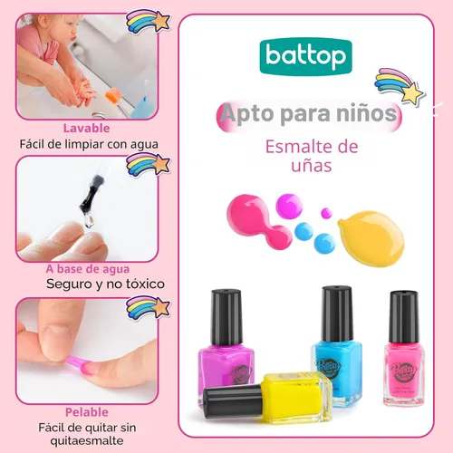 Vista 4 de BATTOP Juego de Esmalte de Uñas para Niñas, Kits de Arte de Uñas con Secador de Uñas y Pluma de Purpurina, Esmalte de Uñas de Secado Rápido