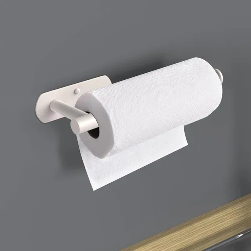 Vista 6 de VAEHOLD Soporte Adhesivo para Toallas de Papel Montaje Debajo del Gabinete en la Pared para Toallas de Papel de Cocina, Soporte para Rollo