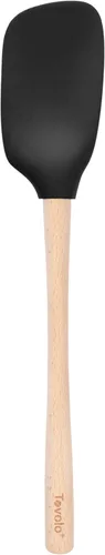 Vista 10 de Tovolo Cuchara de silicona con mango de madera para cocinar, mezclar, hornear, espátula, grande, resistente al calor, multifunción, cuchara