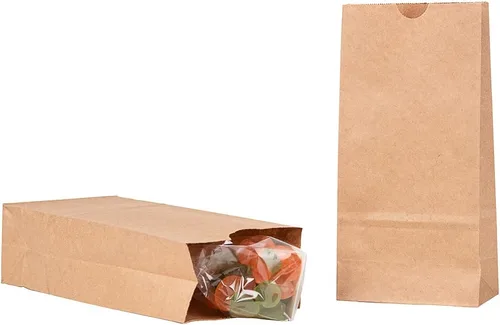 Vista 50 de Restaurantware Bag Tek - Bolsas de papel de 2 libras, 100 bolsas de almuerzo desechables, pequeñas para almuerzos, sándwiches y aperitivos, bolsas