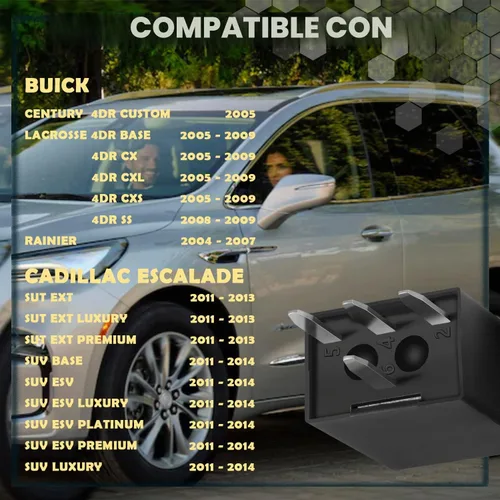 Vista 3 de 15016745 Relé A/C de 4 pines para faros delanteros GM Chevrolet Trailblazer Buick GMC Fuse Module Probado Relé multiusos