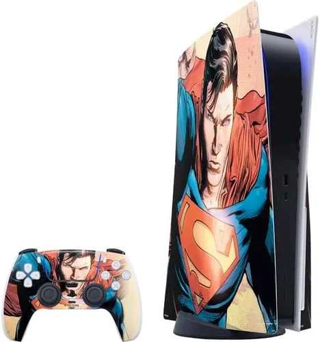Vista 6 de Skinit Decal Gaming Skin Compatible with PS5 Bundle - Officially Licensed DC Comics Superman Unchained #1 Original Cover Design