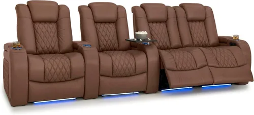 Vista 38 de Seatcraft Asiento de cine en casa Diamante Marrón Reclinable Individual