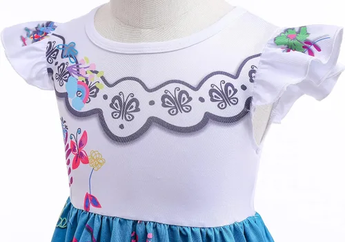 Vista 5 de Encanto Disfraz Mirabel para niños y niñas vestido Mirabel Madrigal vestido de princesa disfraz de cosplay falda estampada para cosplay 8T 512-551in