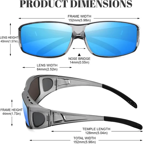 Vista 67 de Night Vision Driving Glasses for Men & Women - Polarized Anti Glare Fit Overs with Wrap-Around HD Yellow Lens