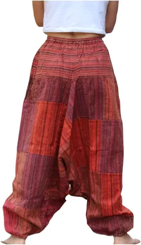 Vista 6 de Pantalones Harem 100% algodón, pantalones bohemios de yoga hippie