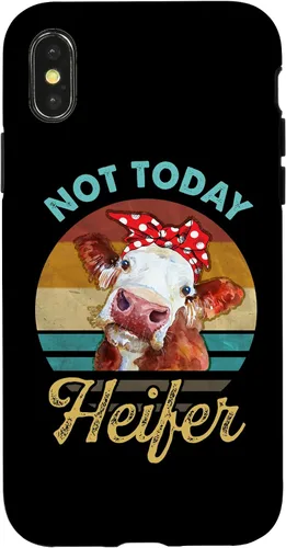 Vista 4 de iPhone 15 Vintage Not Today Heifer Cute Cow Gift For Women Men Farmer Case