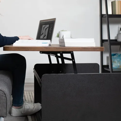 Vista 2 de VIVO Bisagras de mecanismo de elevación de mesa de centro (x2), accesorios asistidos neumáticos, juntas de mesa para muebles, bisagras elevadoras