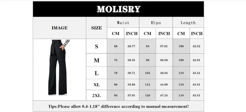Vista 4 de Molisry - Pantalones de trabajo largos con cinturón para mujer