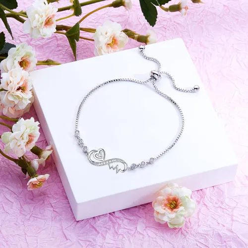 Vista 6 de Infinity Love Bracelets for Women Girls Birthday Valentines Day Jewelry Gifts for Her Girlfriend Wife Mom from Daughter Son
