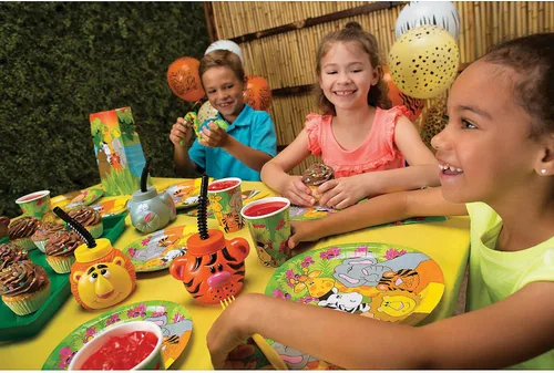 Vista 3 de Tazas de plástico de animales del zoo, surtidas (12 unidades)