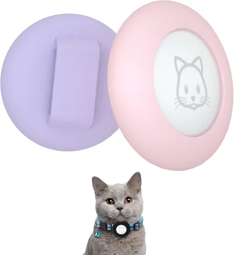 Vista 14 de SimpleThings Air-tag - Soporte para collar de gato, funda protectora de silicona para mascotas para Air-tag, paquete de 2 fundas impermeables
