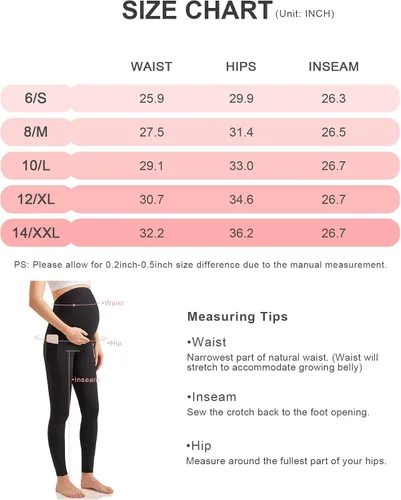Vista 6 de Enerful Leggings de entrenamiento de maternidad para mujer, sobre el vientre, ropa activa, pantalones de yoga suaves atléticos con bolsillos