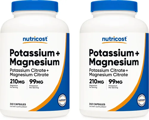 Vista 7 de Nutricost Potasio (99 mg) Citratos de magnesio (210 mg), 240 cápsulas, sin OMG, sin gluten